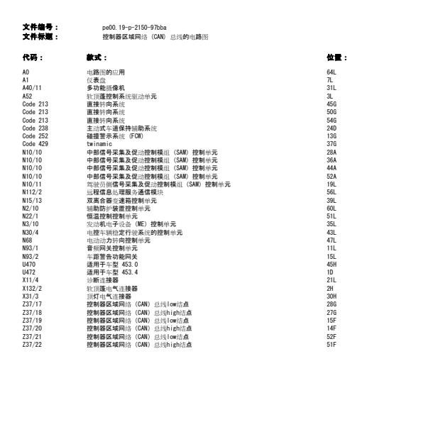 2017年奔驰SMART通讯电路图