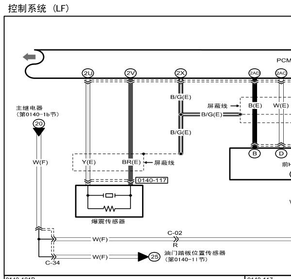 2009年马自达6油门踏板电路图