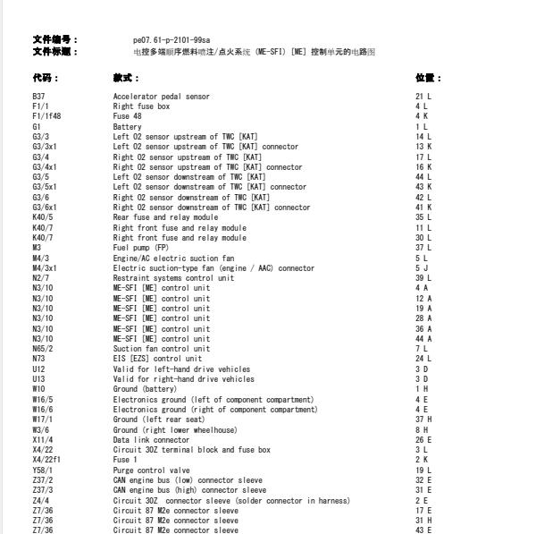 1999年奔驰S280风扇电路图