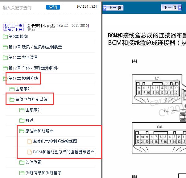 2011-2016年长安铃木雨燕BCM针脚