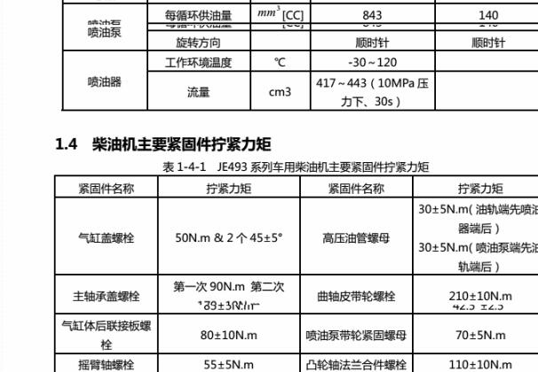五十铃JE493ZLQ4CB 发动机维修手册