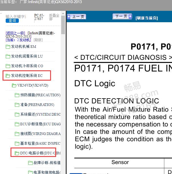 2010-2013年Infiniti(英菲尼迪)-QX56故障码P0171维修手册