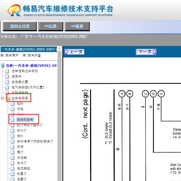 2003-2007年丰田威驰发动机电路图