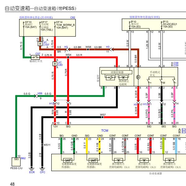 2017年五十铃D-MAX变速箱电路图