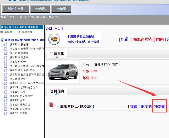 2011年凯迪拉克SRX电路图