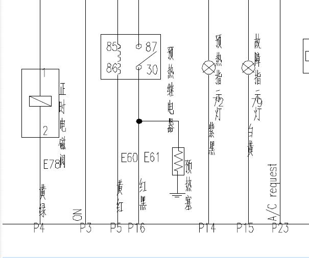 中兴威虎CYQD80D-E3 发动机预热系统电路图