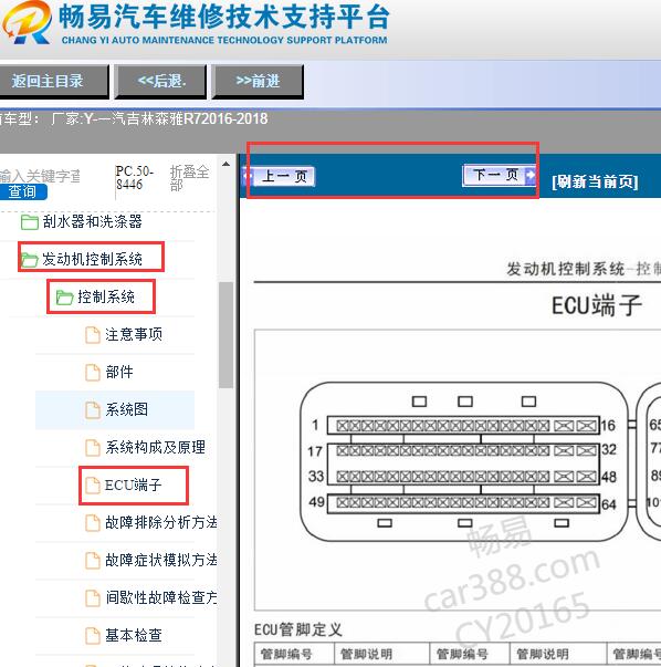 2016-2018年一汽森雅R7电脑版针脚定义