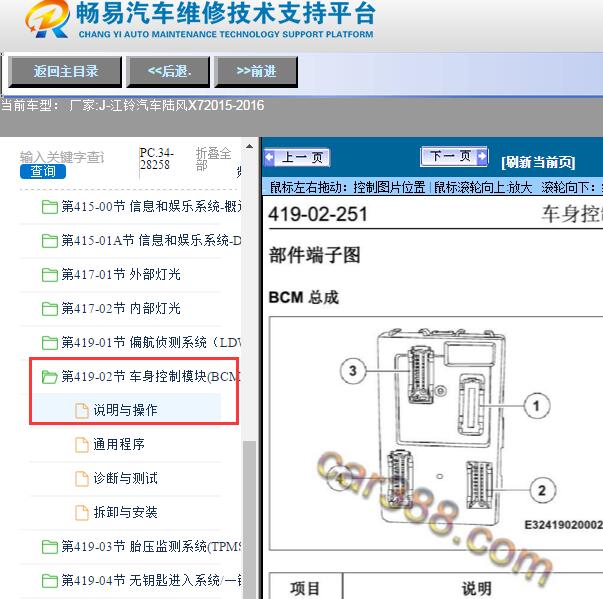2015-2016年江铃汽车-陆风X7BCM针脚图