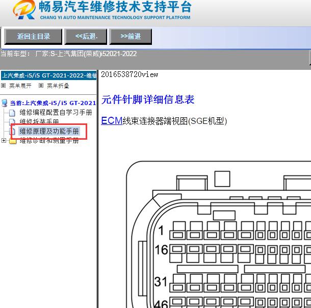 2021-2022年上汽集团(荣威)-i5发动机电脑针脚说明