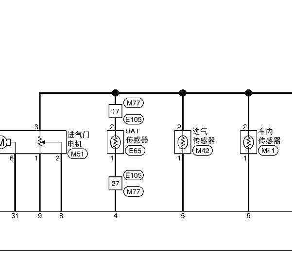 2011年日产逍客温度传感器电路图