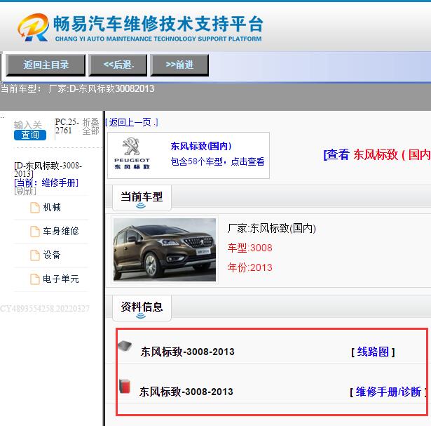 2013年标致3008电路图与维修手册
