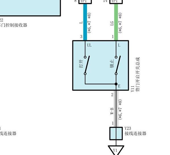 2012-2014年雷克萨斯RX270尾门开关电路图