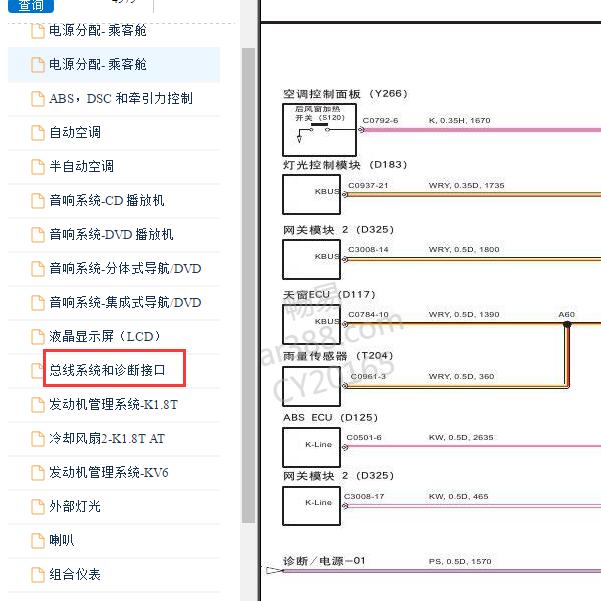 2009年荣威750 网关电路图