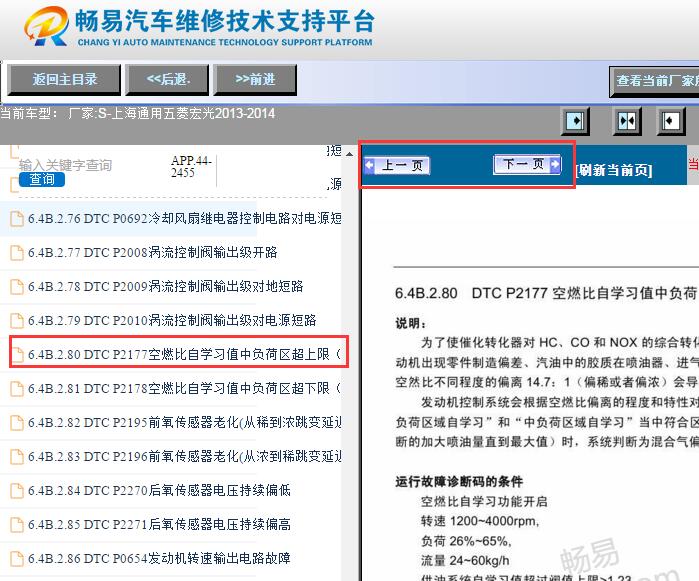 2013-2014年五菱宏光P2177故障码资料