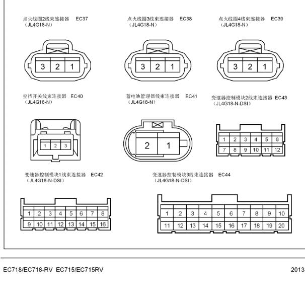 2010年吉利帝豪EC718 变速箱针脚图及电路图