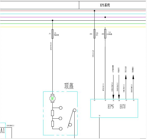 2014年北汽威旺M20转向助力电路图
