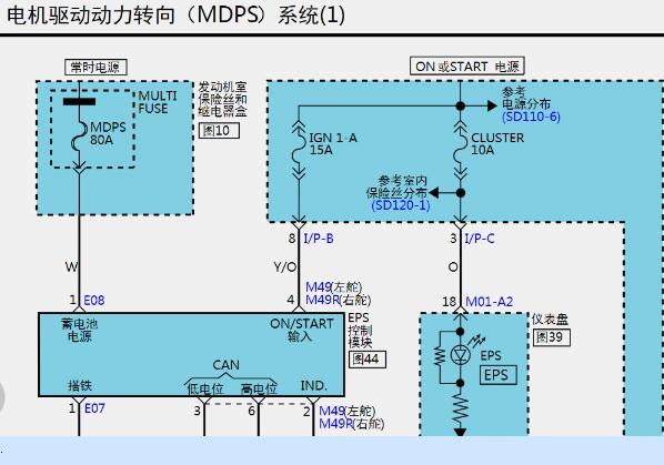 2010年起亚速迈转向系统电路图