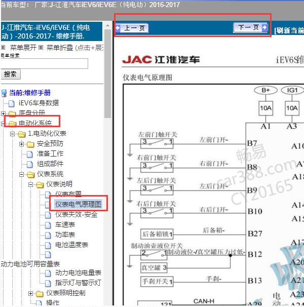 2017年江淮IEV6E 仪表电路图