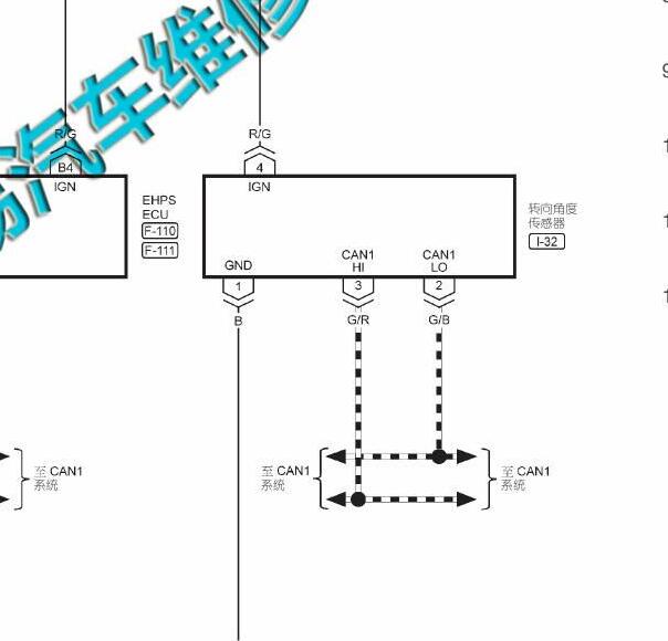 2015年纳智捷大7转向角传感器电路图
