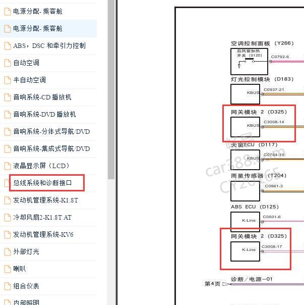 2009年荣威750 网关电路图