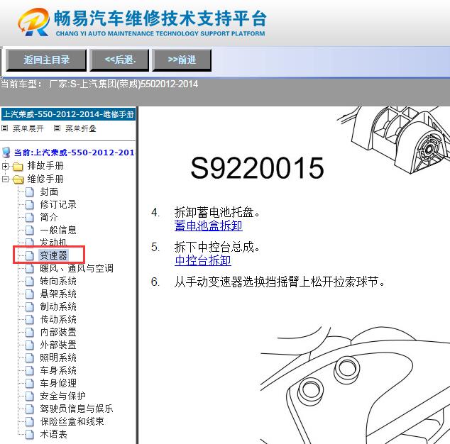 2012-2014年上汽荣威550 变速箱换挡模块资料