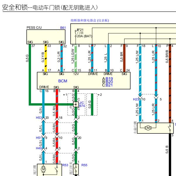 2017年五十铃D-MAX门锁电路图