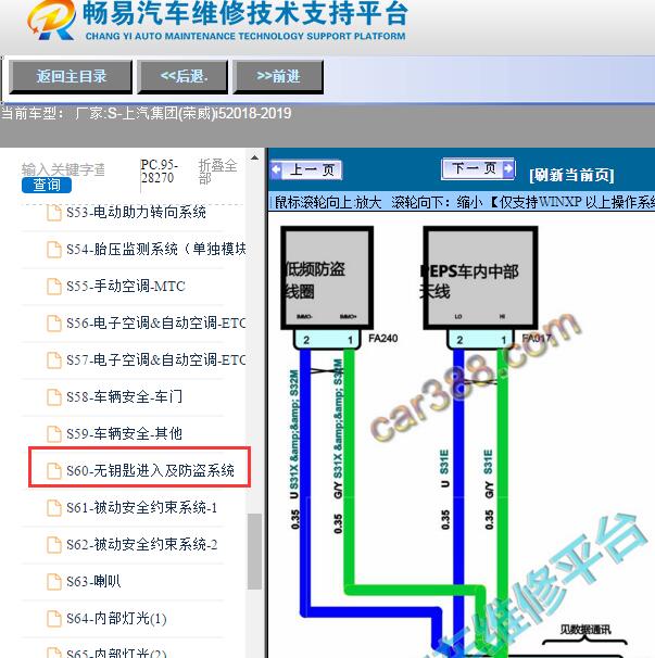 2018-2019年上汽集团(荣威)-i5防盗电路图