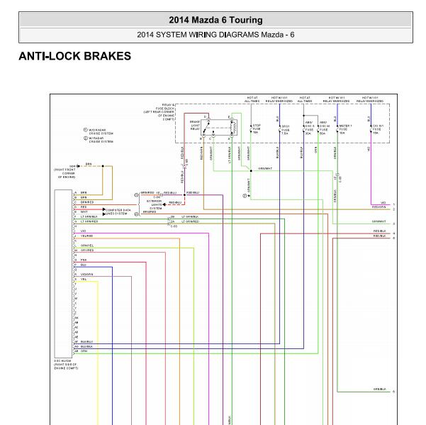 2014年马自达6 ABS电路图