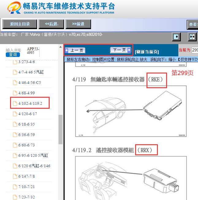 2010年沃尔沃C70遥控接收器位置