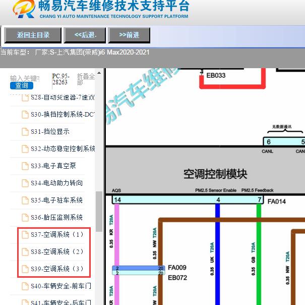2020-2021年上汽集团(荣威)-i6 Max空调电路图