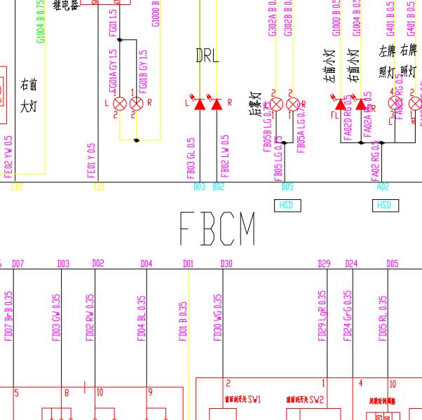 2016-2017年汉腾X7前后车身电脑电路图