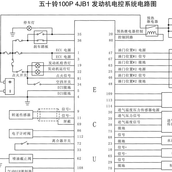 五十铃4JB1发动机电路图