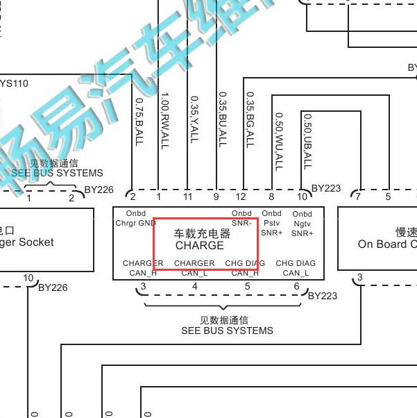 2017-2018年荣威ERX5 车载充电电路图