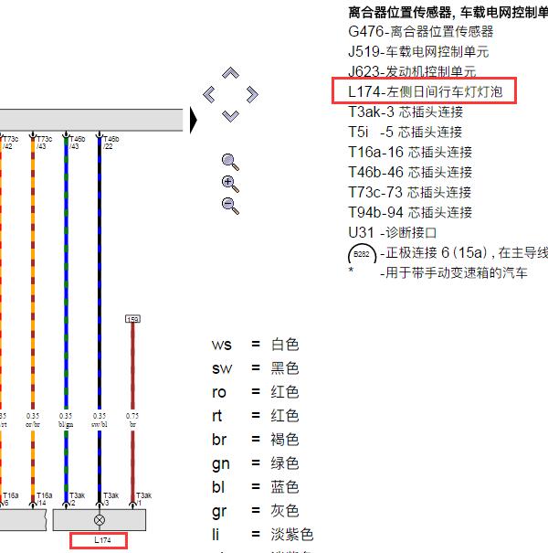 2021年大众捷达VS5日行灯电路图
