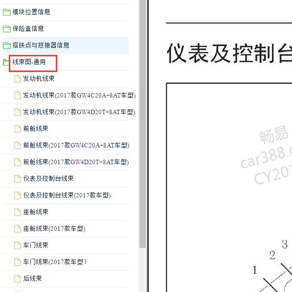 2016年哈佛H6 全车线束位置