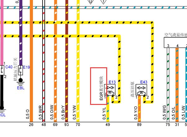 五十铃4JB1发动机EGR电路图