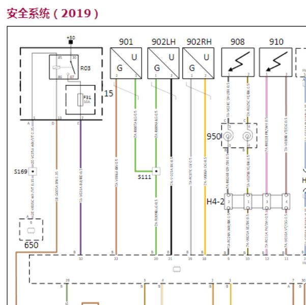 2019年观致5安全气囊电路图