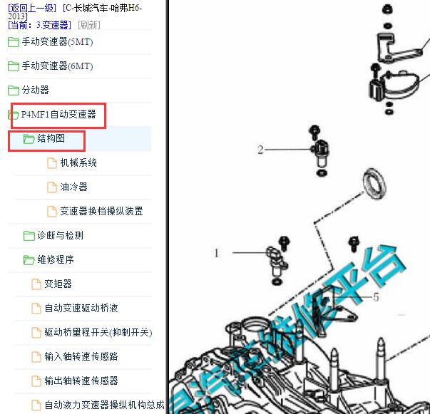2013年哈弗H6 自动变速箱分解图