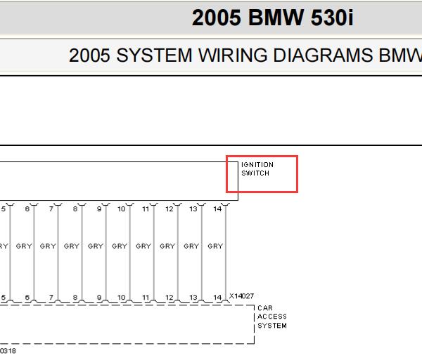 2005年宝马530i 点火开关电路图
