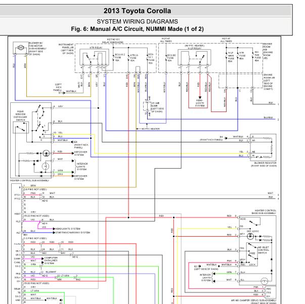 2013年丰田卡罗拉空调电路图