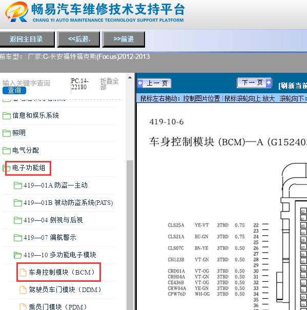 2013年福特福克斯 车身针脚插头位置