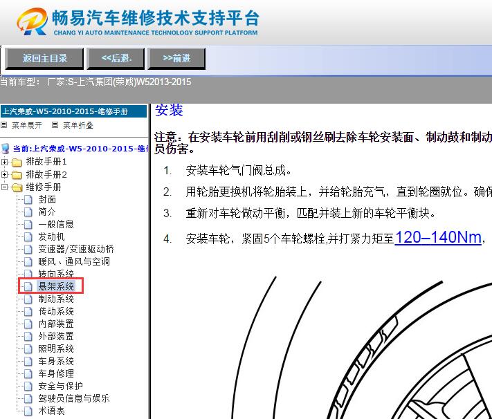 2013-2015年上汽荣威W5  车轮拆卸资料