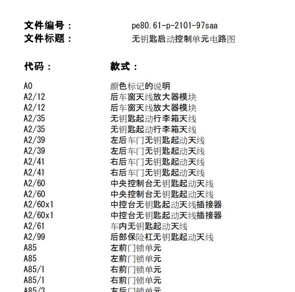 2007年奔驰S350 无钥匙进入电路图与位置