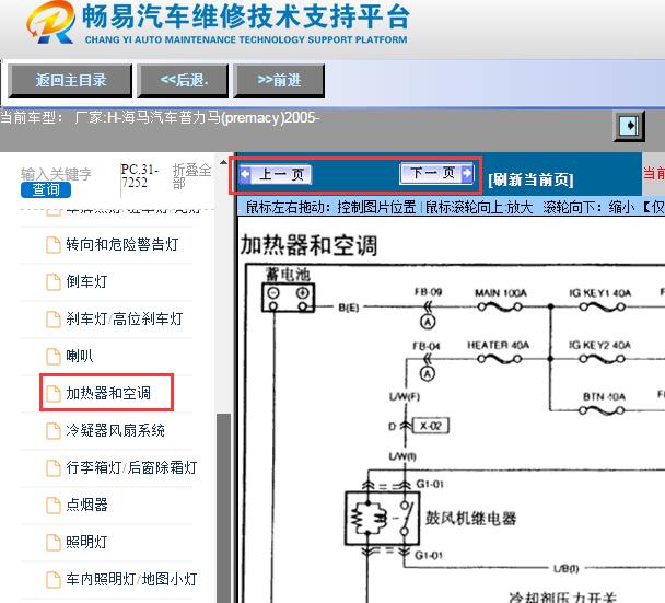 2005年海马普力马空调电路图
