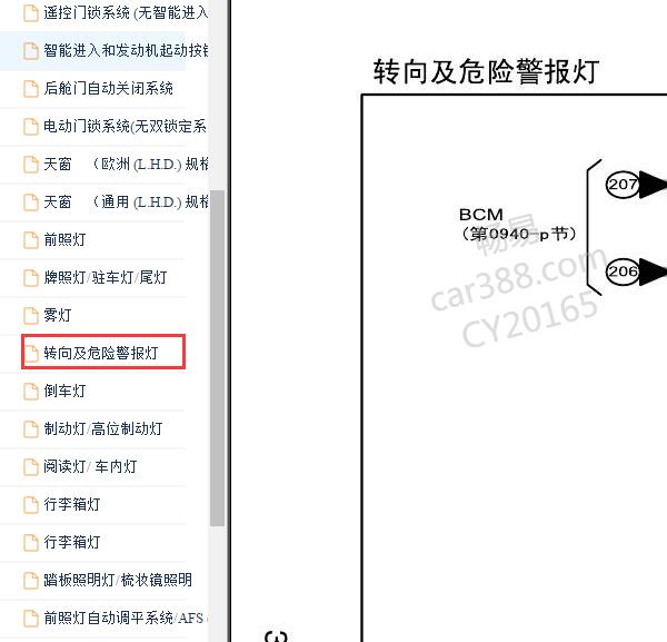 2010年马自达睿翼转向与双闪灯电路图
