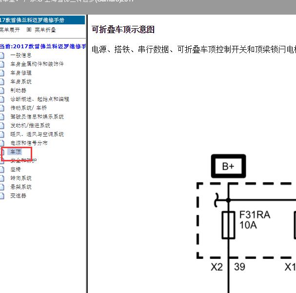 2017年雪佛兰科迈罗 敞篷电路图