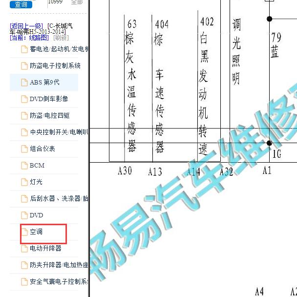 2013-2014年长城哈弗H5空调电路图