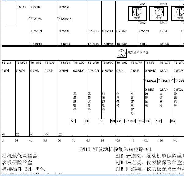 2013年中华H230 BM15发动机电路图