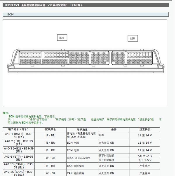 2014年丰田花冠1ZR发动机针脚