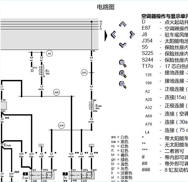 2004年奥迪A6空调电路图